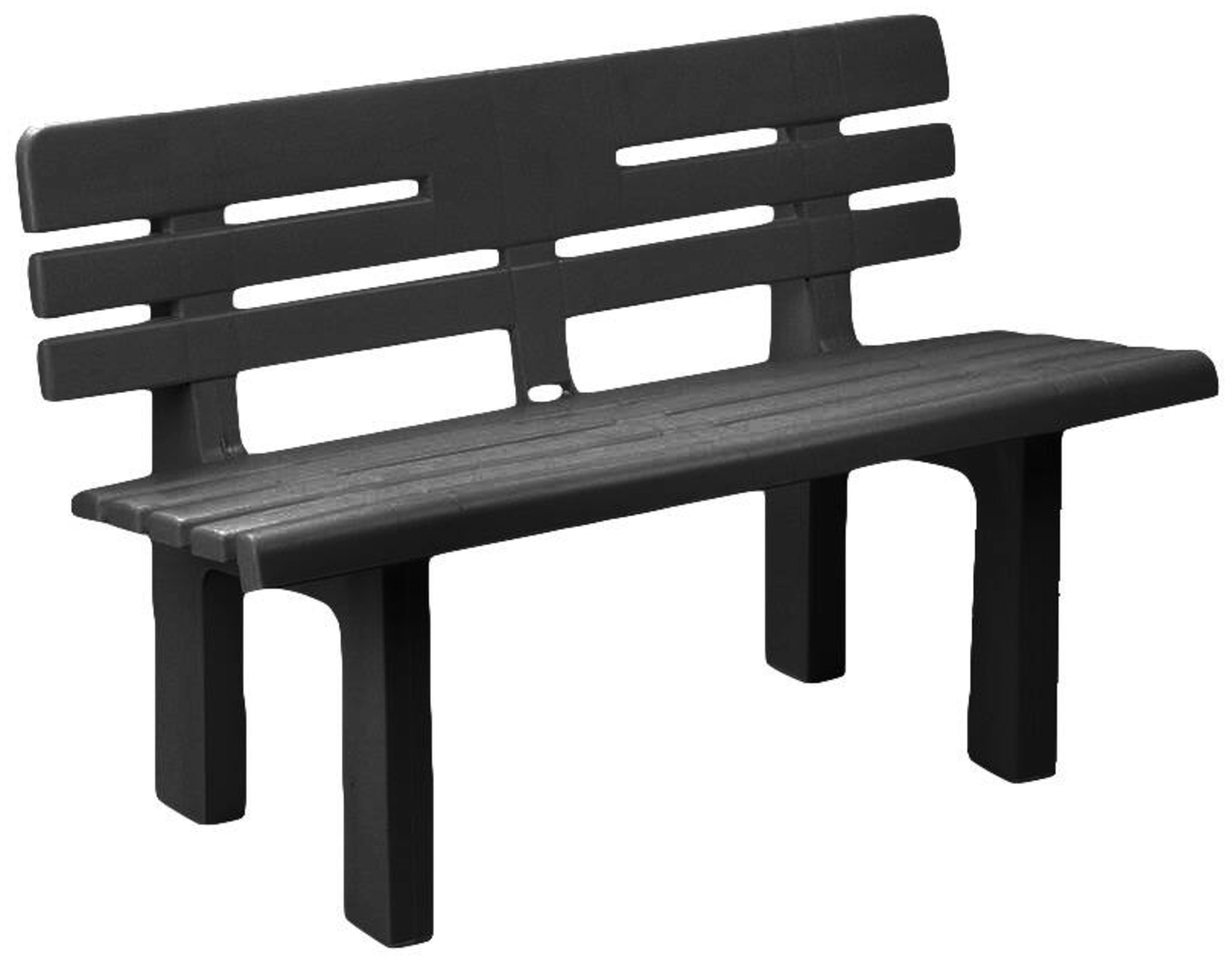 Dmora Außenbank Alim, Monoblock-Gartenbank, Außenbank, 100 % Made in Italy, 110 x 52 x 71 cm, Anthrazit Bild 1