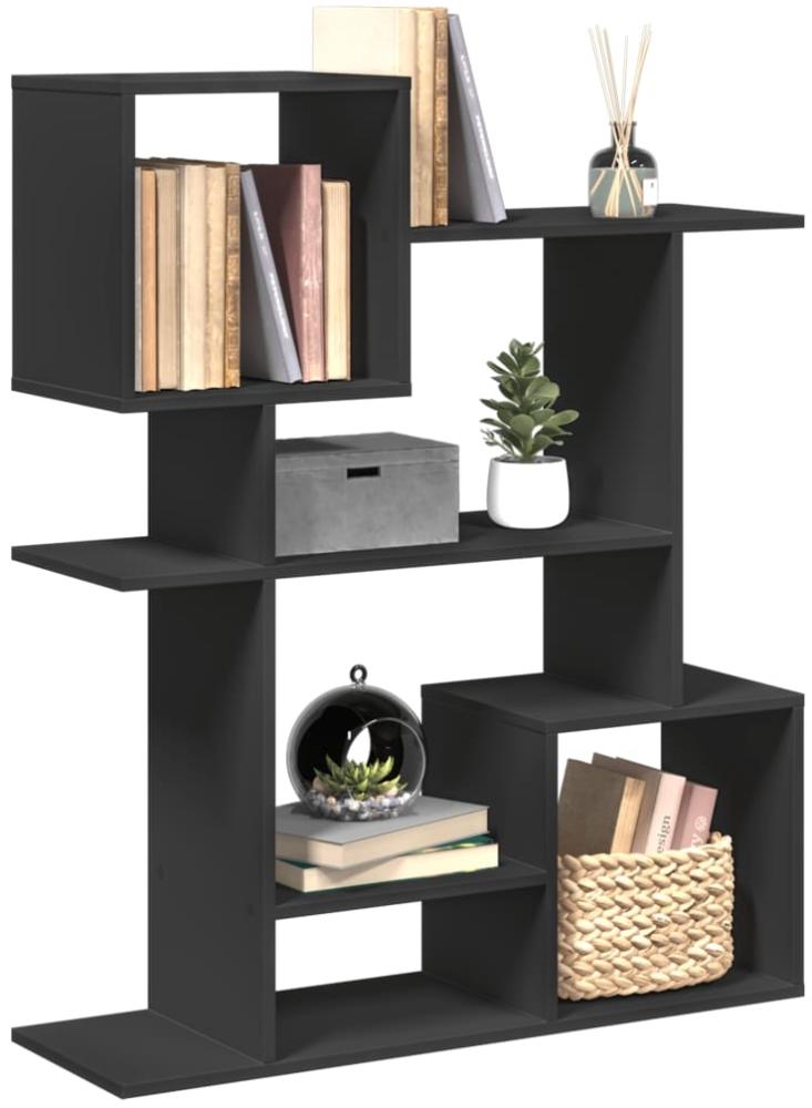 vidaXL Raumteiler-Bücherregal Schwarz 92x29x112 cm Holzwerkstoff 858121 Bild 1