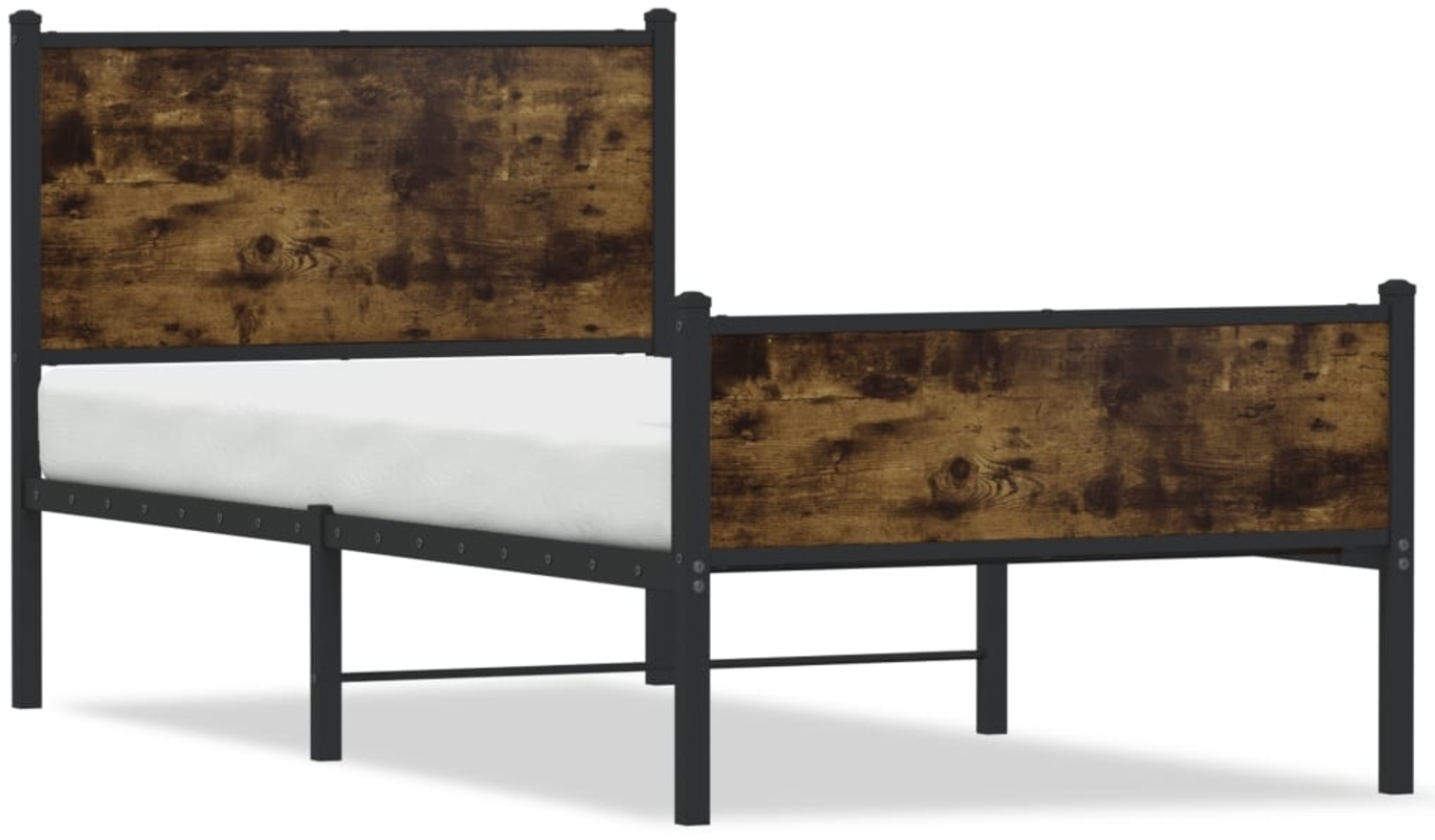 vidaXL Metallbett ohne Matratze Räuchereiche 90x200 cm 4007843 Bild 1