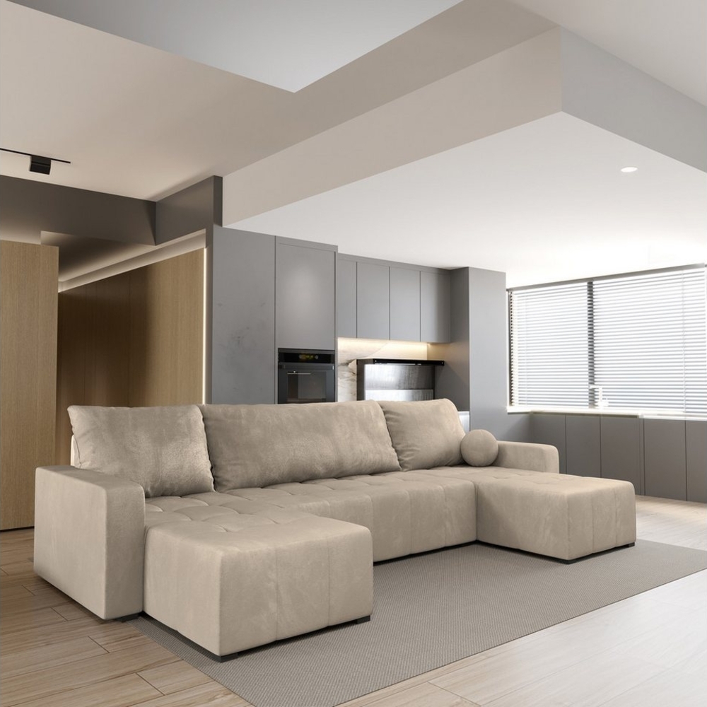 Masseno Ecksofa TOLARI mit Schlaffunktion U-Form, Sofa mit Bettkasten Bild 1