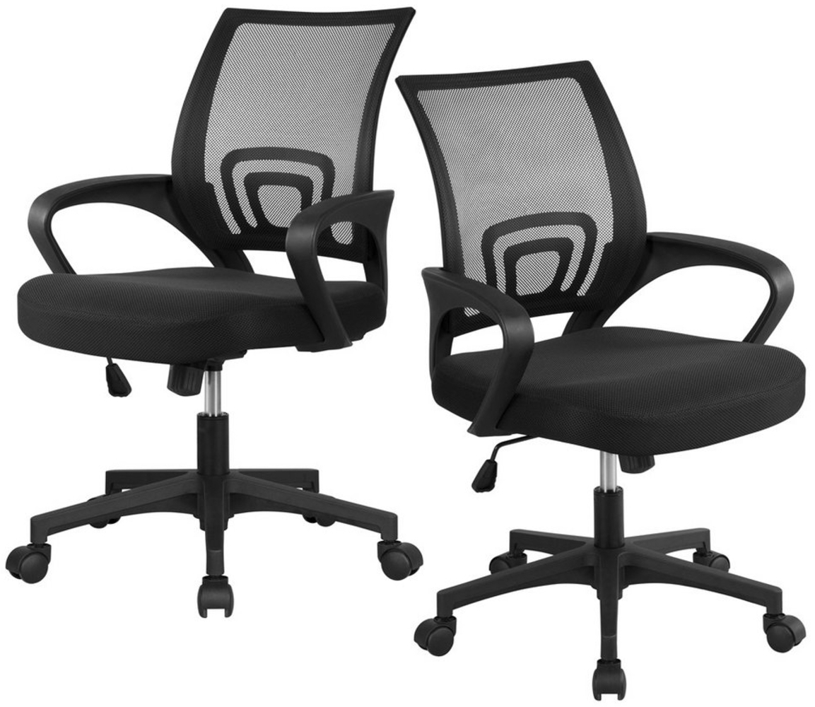 Yaheetech Schreibtischstuhl (2 St), Bürostuhl Computerstuhl Chefsessel höhenverstellbar Bild 1