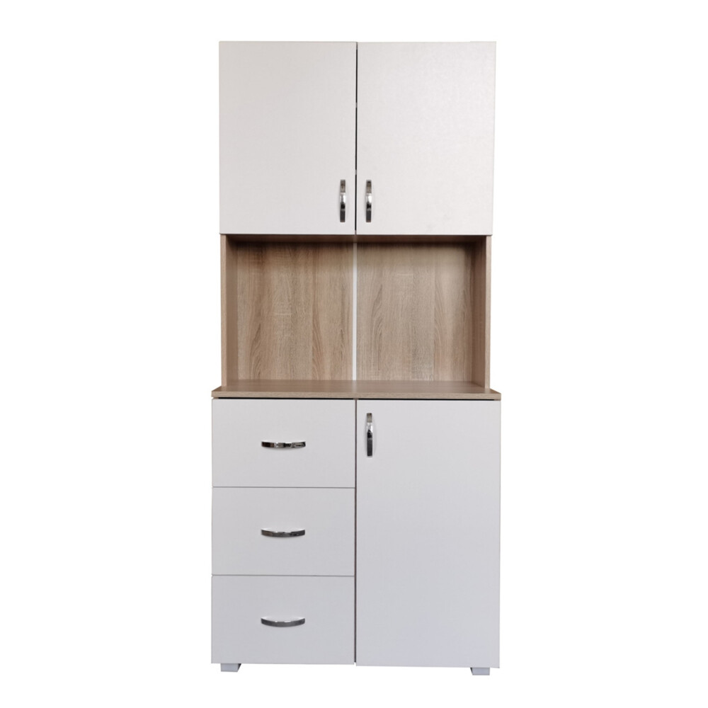 HTI-Living Hochschrank Küchenschrank Weiß/Sonoma Blanca (Stück, 1x Schrank Blanca, ohne Dekoration) Küchenbuffet Hochschrank Bild 1