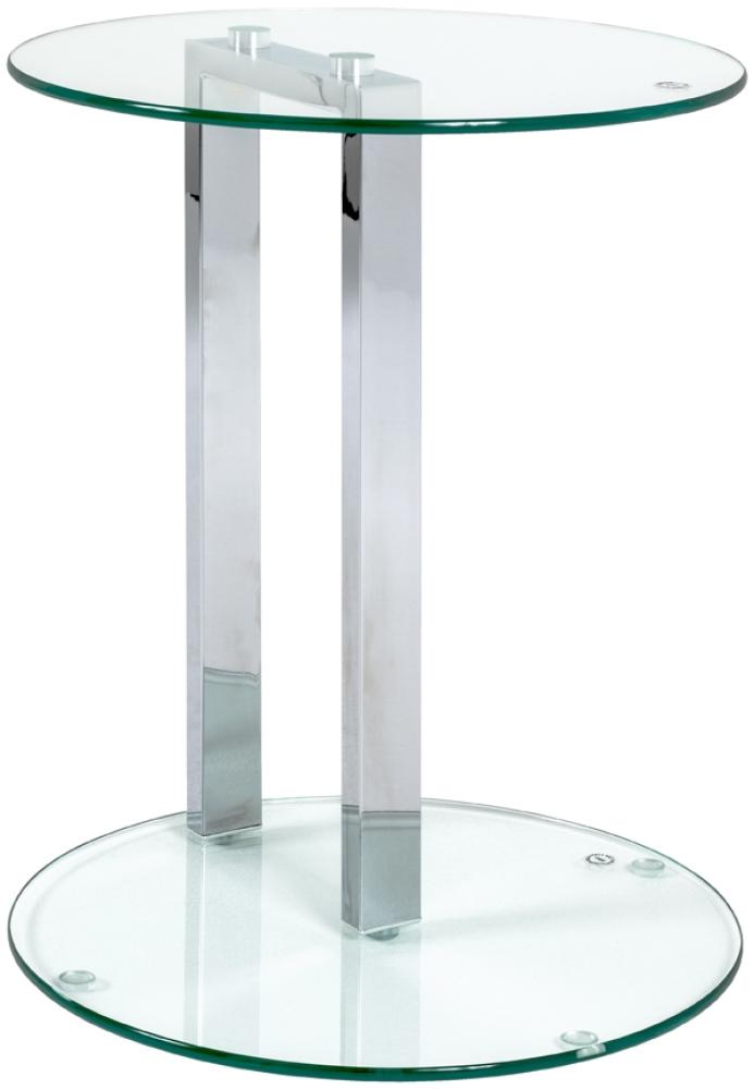 Beistelltisch >Artur< in Chrom aus Stahl, Glas 8mm - 50cm (H) Bild 1