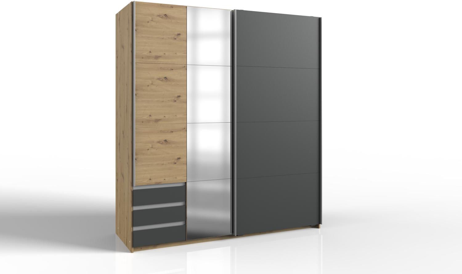 Kleiderschrank >Aurich< (B/H/T: 180x198x65 cm) in Artisan-Eiche-Nachbildung Bild 1