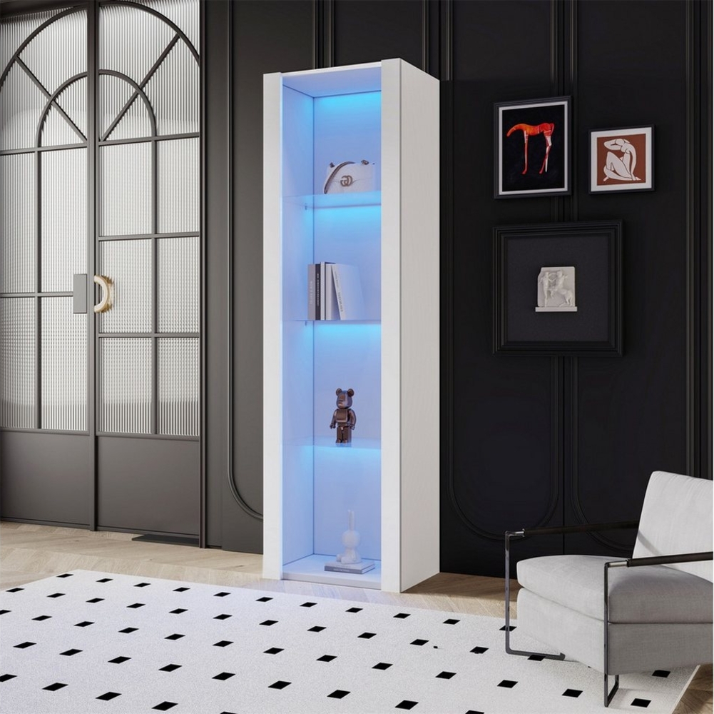 autolock Vitrine Hochglanz-Vitrinenschrank mit LED-Beleuchtung, 3 Glasfächer Bild 1