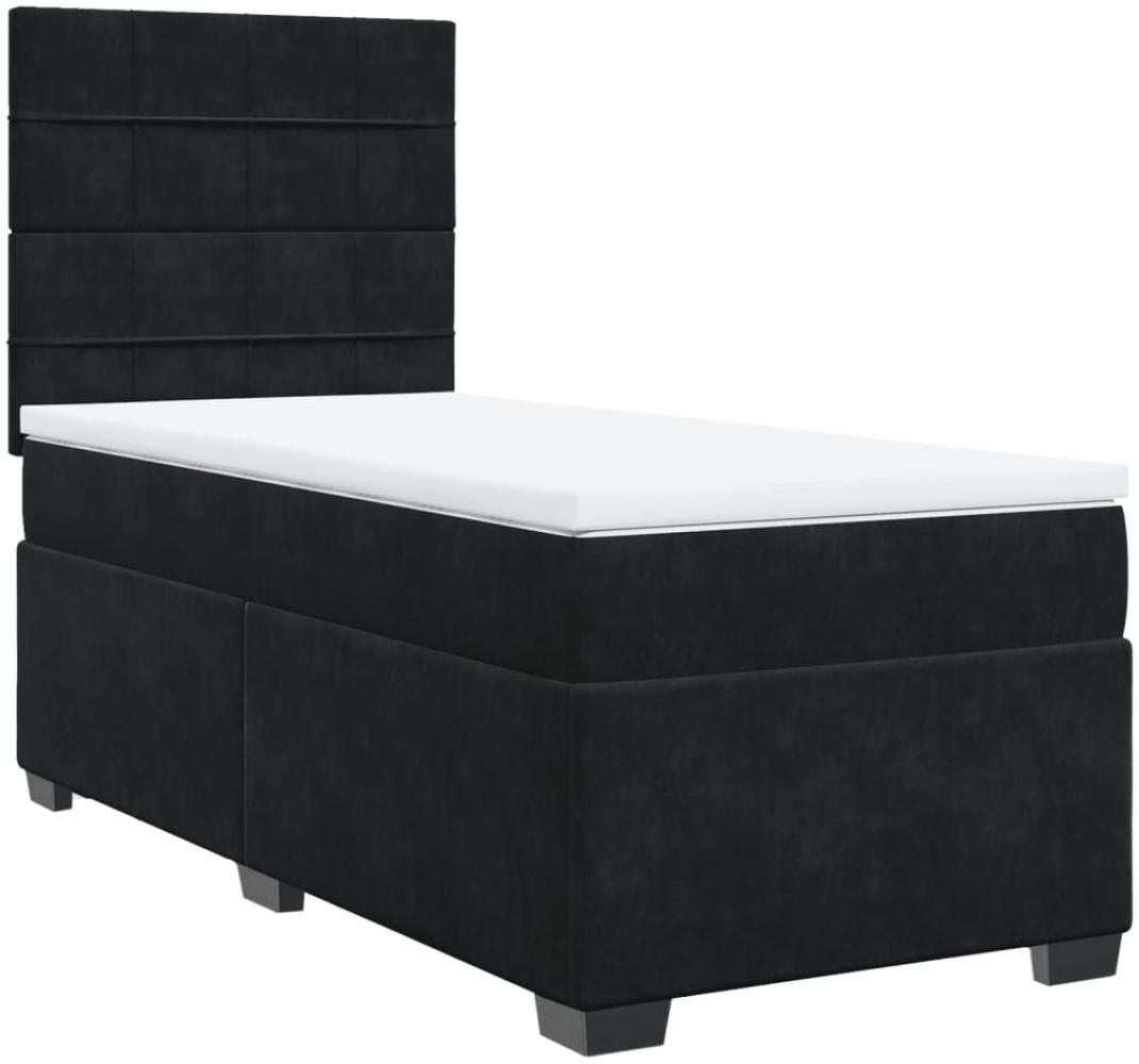 vidaXL Boxspringbett mit Matratze Schwarz 90x200 cm Samt 3290812 Bild 1