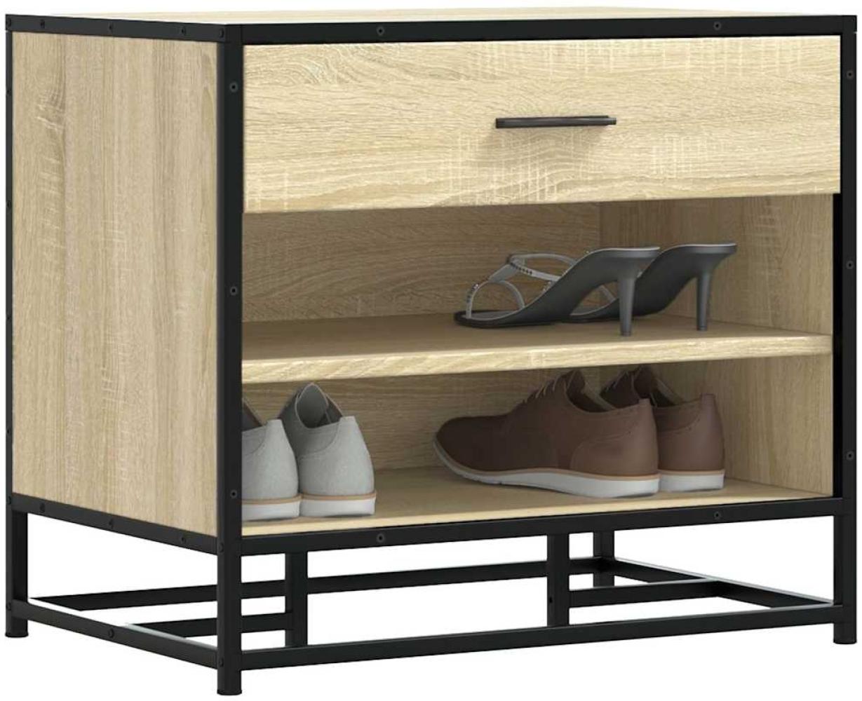 vidaXL Schuhbank Sonoma-Eiche 60x40x53,5 cm Holzwerkstoff und Metall 849220 Bild 1