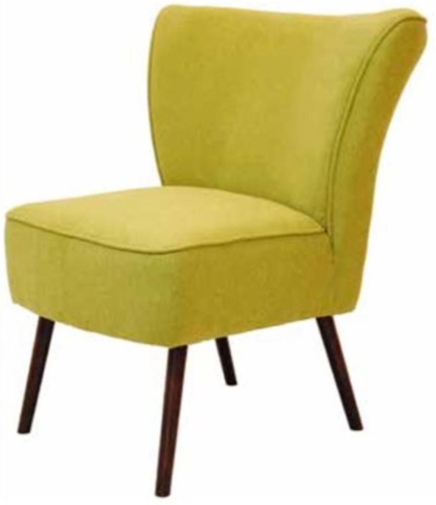 Casa Padrino Luxus Retro Salon Sessel Gelbgrün / Braun 63 x 72 x H. 77 cm - 60er Jahre Cocktailsessel Bild 1