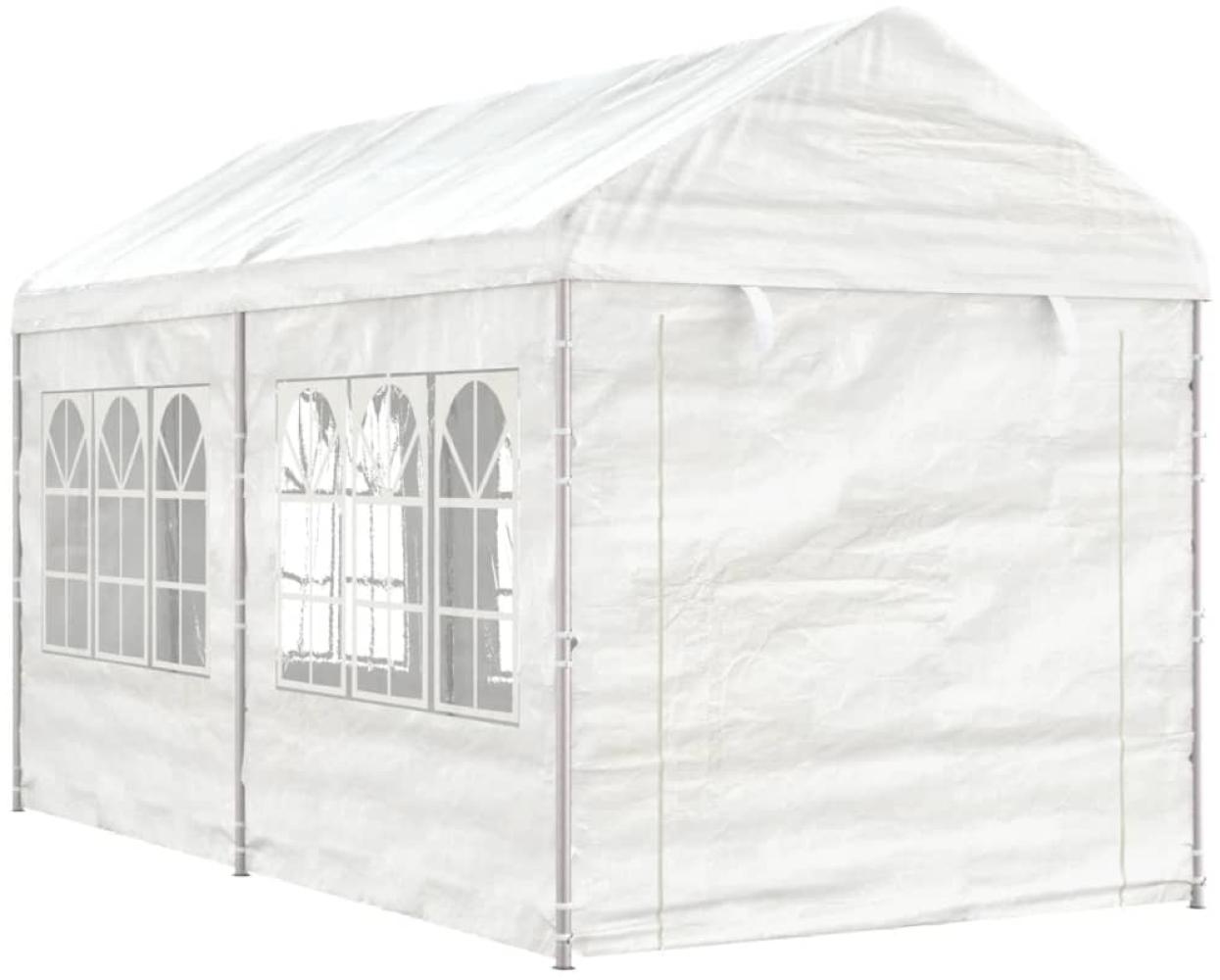 vidaXL Pavillon mit Dach Weiß 4,46x2,28x2,69 m Polyethylen 3155478 Bild 1