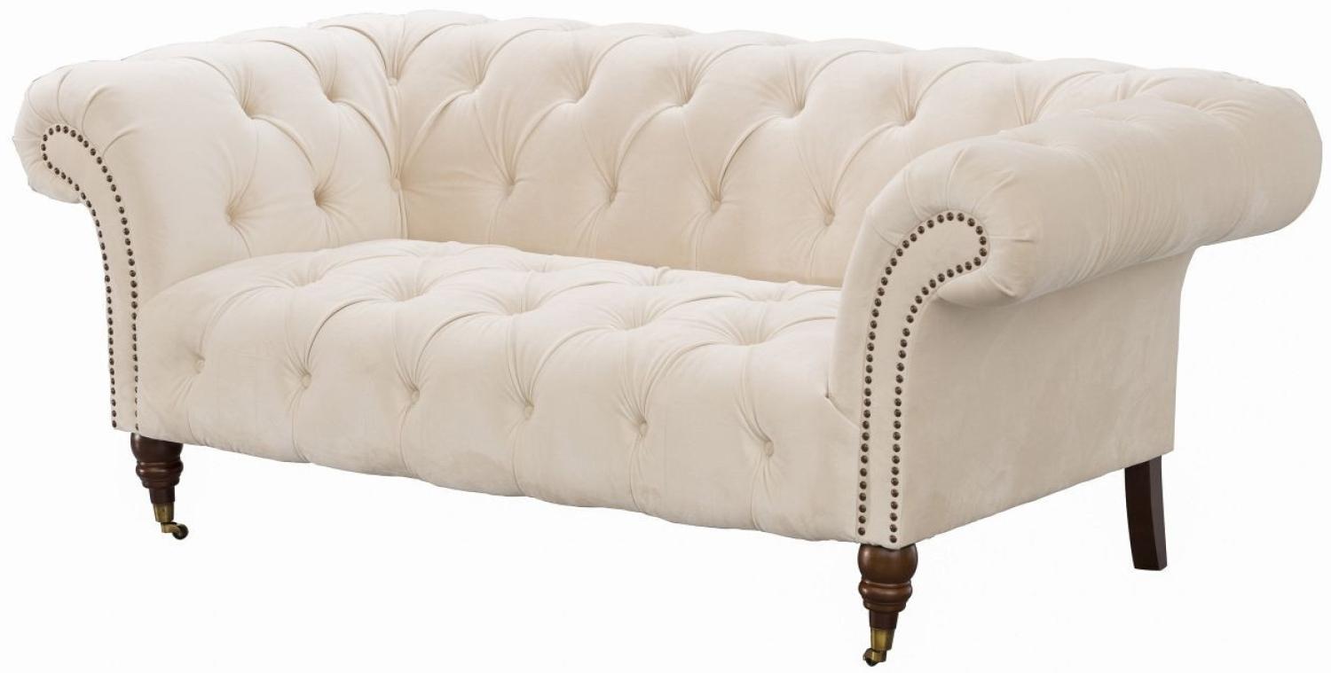 Dekoria Sofa Chesterfield Glamour Velvet Cream 2-Sitzer Bild 1