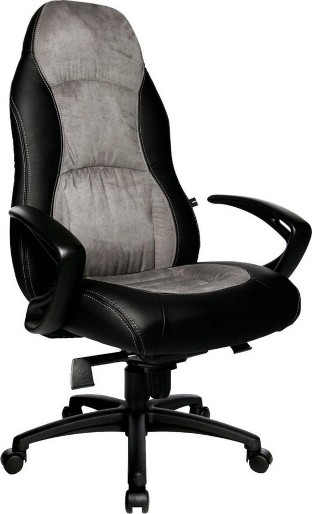 Topstar Speed Chair, Chefsessel, Bürostuhl, Schreibtischstuhl, inkl. Armlehnen, Kunstleder/Mikrofaser, schwarz/grau Bild 1