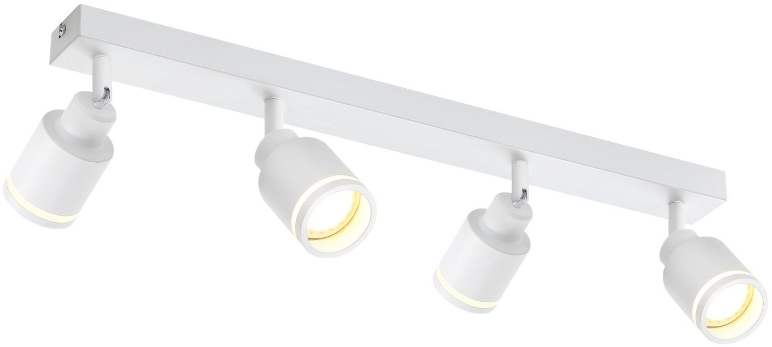 ZMH Moderne weiße Deckenleuchte: 4 verstellbare Deckenstrahler aus Metall, GU10 Deckenlampe, für Schlafzimmer, Esszimmer, ohne Leuchtmittel Bild 1