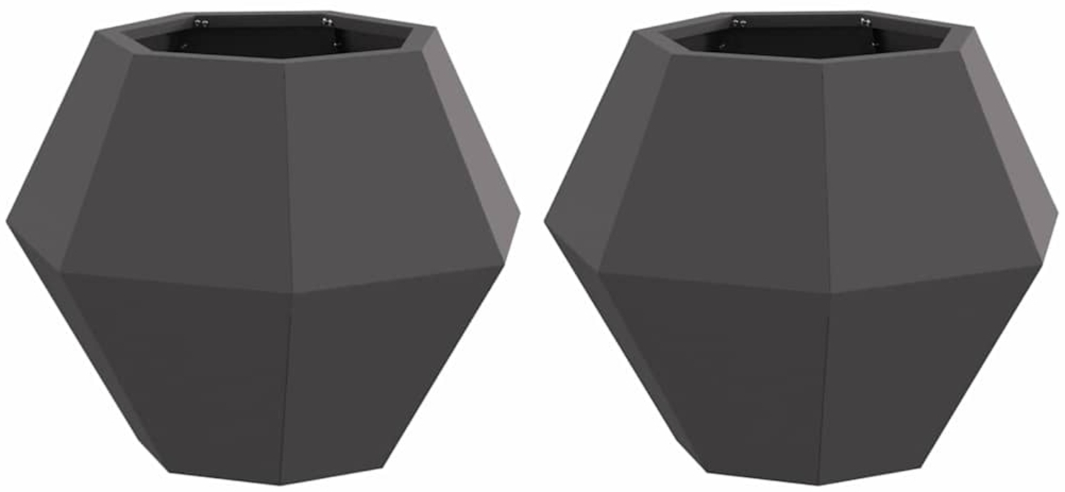 vidaXL Pflanzkübel 2 pcs Schwarz 50 x 50 x 40 cm Stahl 884053 Bild 1