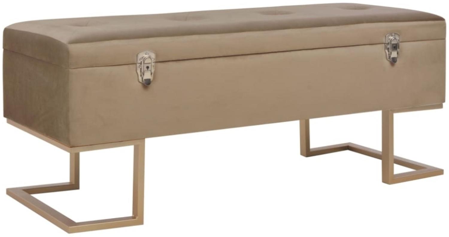 vidaXL Bank mit Staufach 105 cm Beige Samt 247574 Bild 1