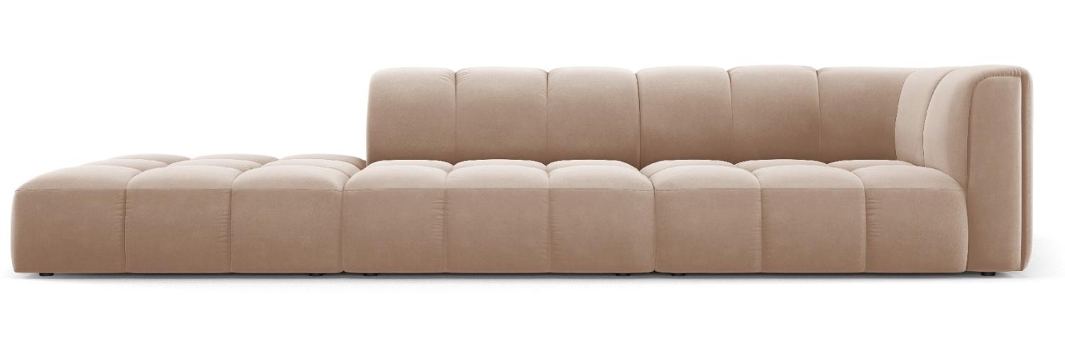 Micadoni Modulares Sofa Serena 4-Sitzer offene Seite Links Samtstoff Beige Bild 1