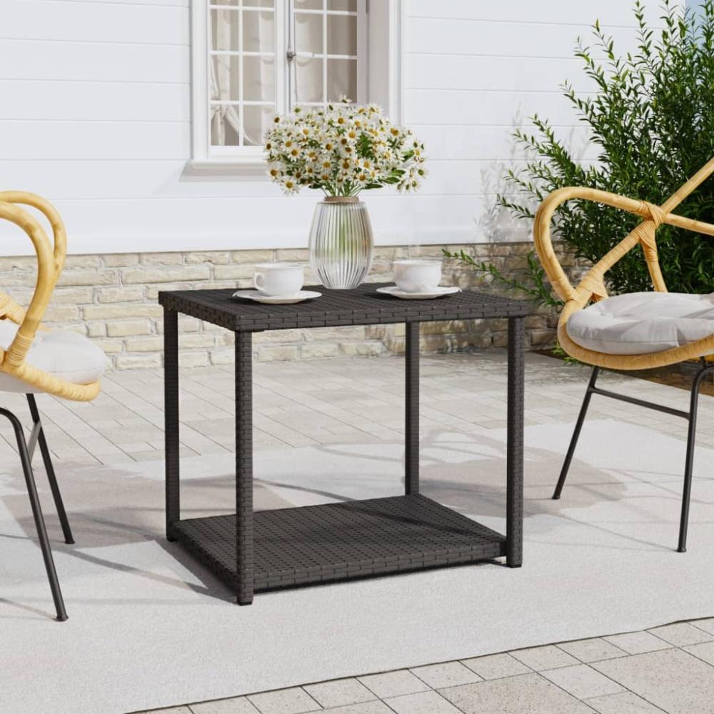 vidaXL Beistelltisch Schwarz 55x45x49 cm Poly Rattan 319404 Bild 1