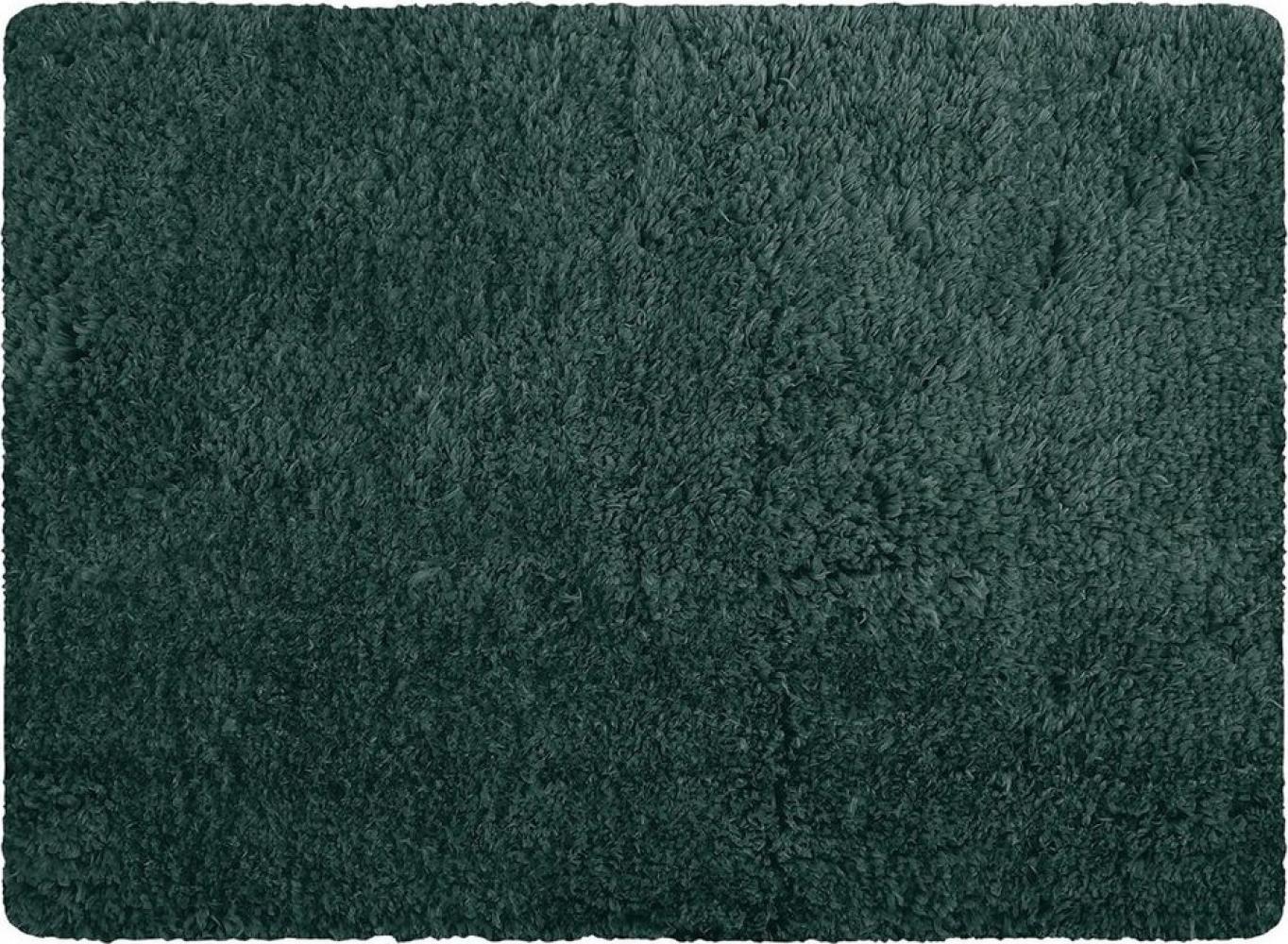 MSV Badteppich Badematte Badvorleger Duschvorleger Mikrofaser Hochflor flauschig 40x60 cm – Dunkelgrün Bild 1