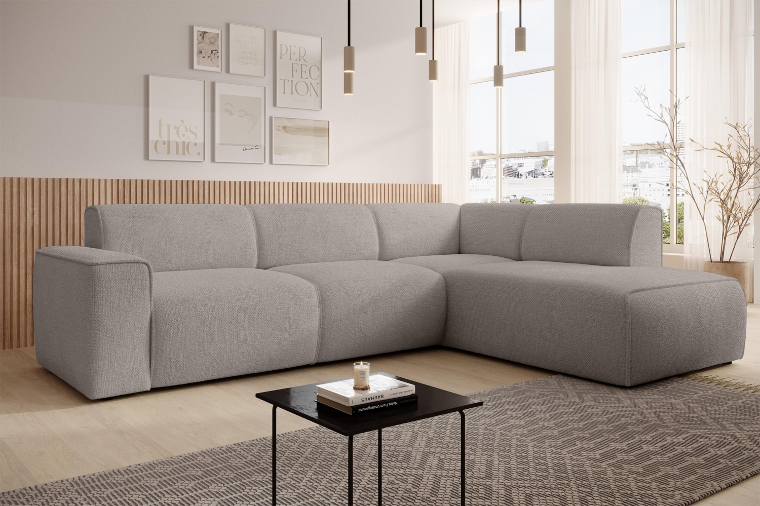 AX LIVING Couch Sofa L Form Didim L Hellbraun – 292 cm, stilvoll & bequem R Bild 1