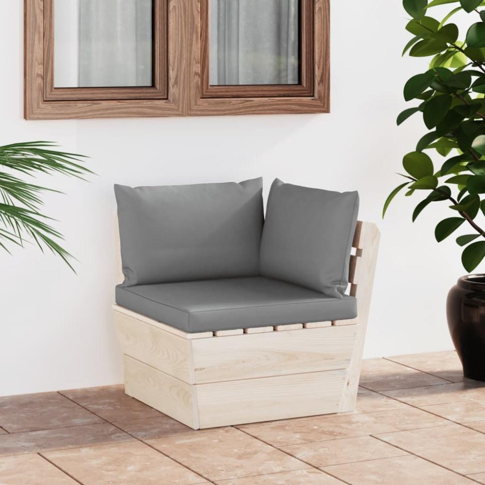 vidaXL Garten-Paletten-Ecksofa mit Kissen Imprägniertes Fichtenholz 3063349 Bild 1