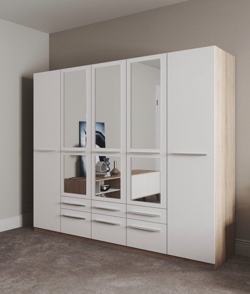 priess Kleiderschrank Schrank Garderobe Wäscheschrank Barcelona in 5 Breiten viel Stauraum, geräumige Schubkästen, mit Spiegel, MADE IN GERMANY Bild 1