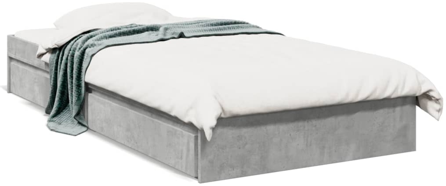 vidaXL Bettgestell mit Schubladen Betongrau 90x190 cm Holzwerkstoff 3280709 Bild 1