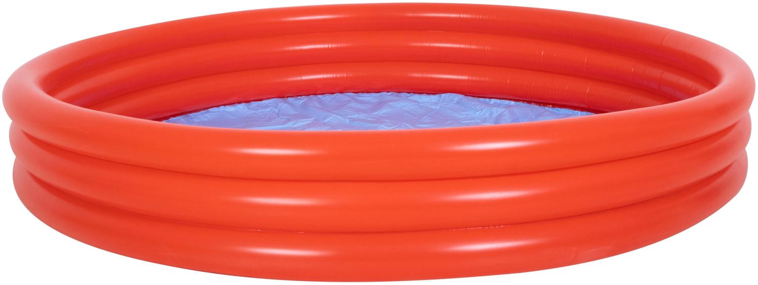 SunClub Planschbecken aufblasbarer 3-Ring Kids Pool Ø 122x25 cm, rot Bild 1