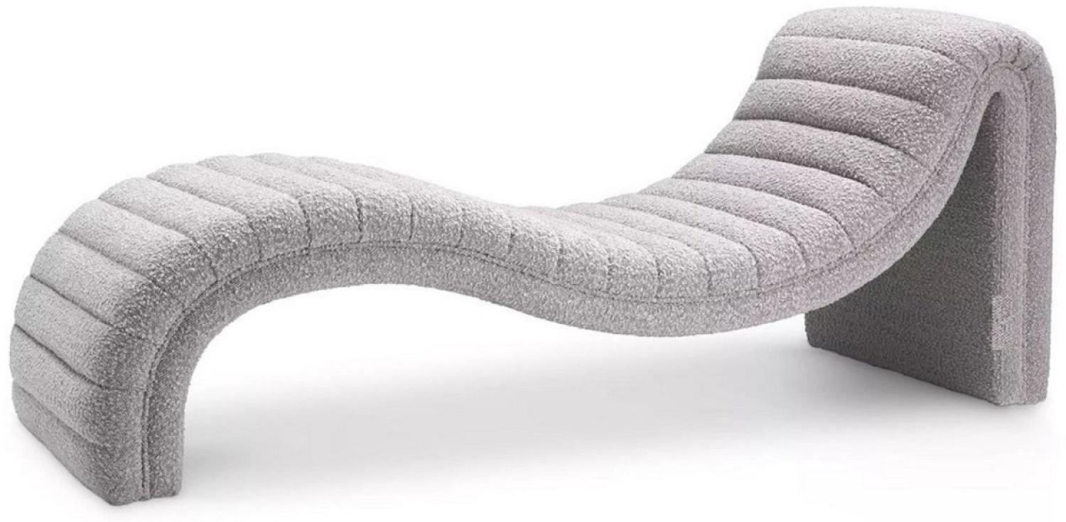 Casa Padrino Luxus Chaiselongue Grau 165 x 61,5 x H. 65 cm - Wohnzimmer Liegesessel - Designer Recamiere - Wohnzimmer Möbel - Luxus Möbel - Luxus Qualität Bild 1