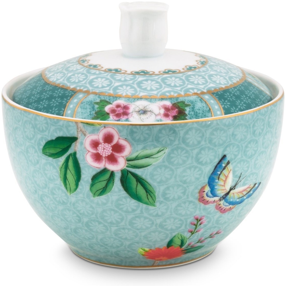 PiP Studio Zuckerdose Blushing Birds Zuckerdose blue 0,3 l, Porcelain Bild 1