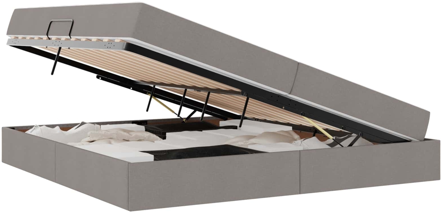 vidaXL Aufbewahrungsbett mit Matratze Taupe 200x200 cm Polyester 3399685 Bild 1