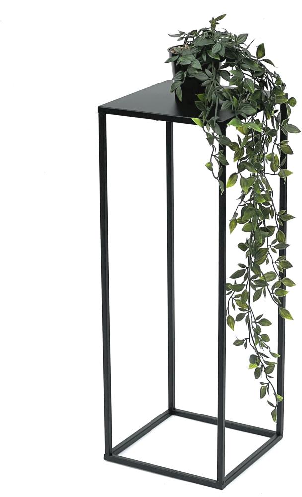 DanDiBo Blumenhocker Metall Schwarz Eckig 60 cm Blumenständer Beistelltisch 96315 M Blumensäule Modern Pflanzenständer Pflanzenhocker Bild 1