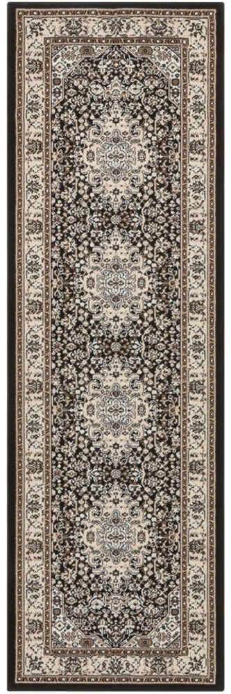 Orientalischer Kurzflor Teppich Skazar Isfahan Creme Braun - 80x250x0,9cm Bild 1