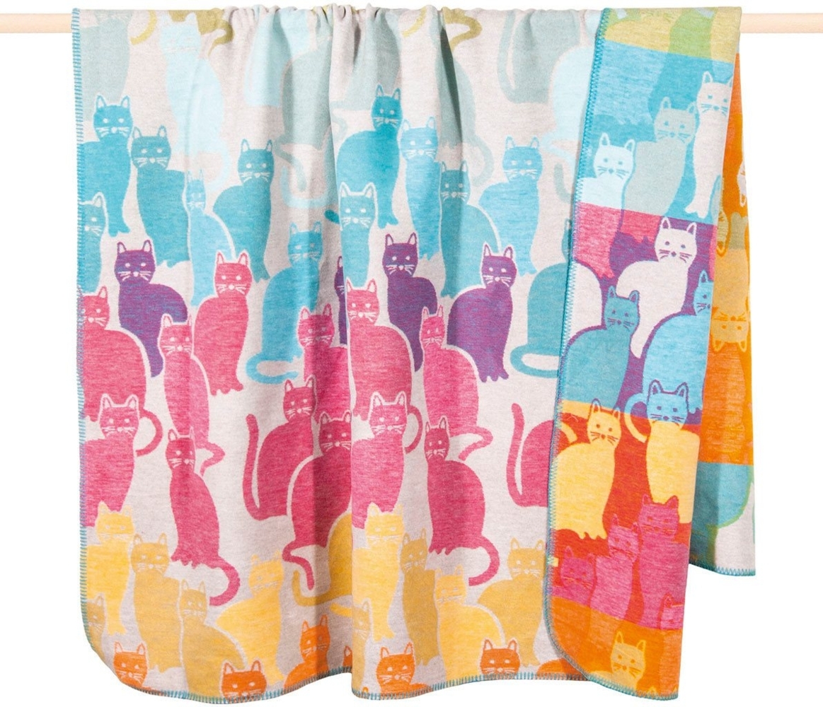 pad Wohndecke, Mischgewebe, 150x200 cm, Cats Katzen Multicolor Bild 1