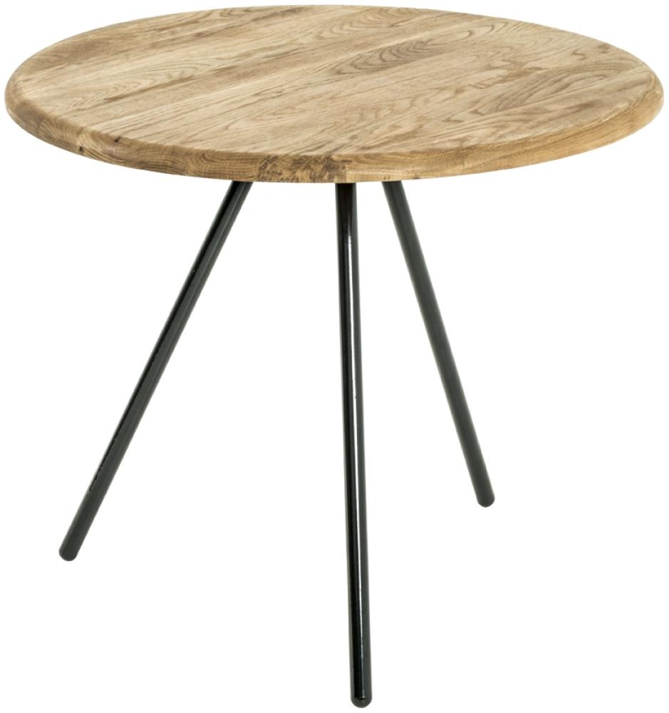 Beistelltisch in schwarz-eiche aus Stahl, Massivholz - 43cm (H) Bild 1