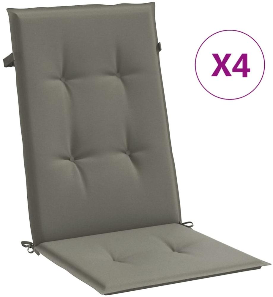vidaXL Hochlehner-Auflagen 4 Stk. Melange Dunkelgrau 120x50x4 cm Stoff 4002416 Bild 1
