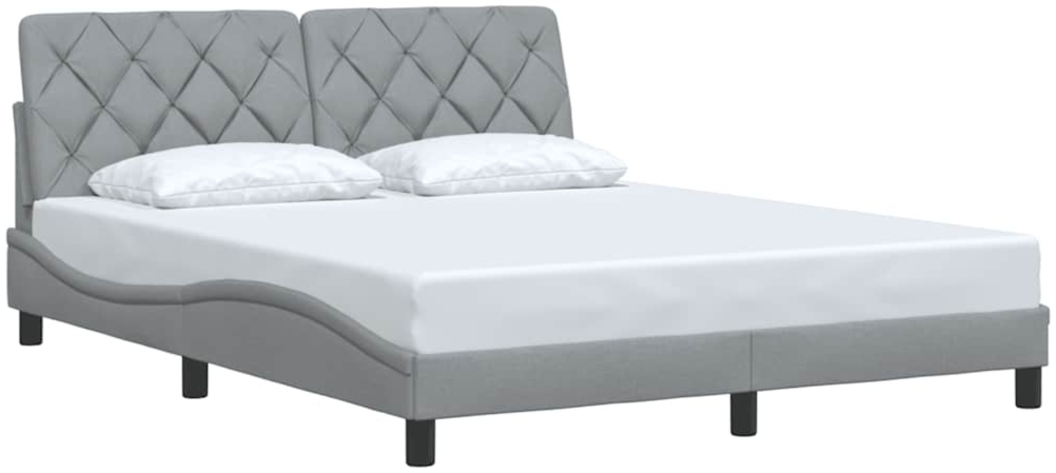 vidaXL Bettgestell ohne Matratze Hellgrau 160x200 cm Stoff 3310608 Bild 1