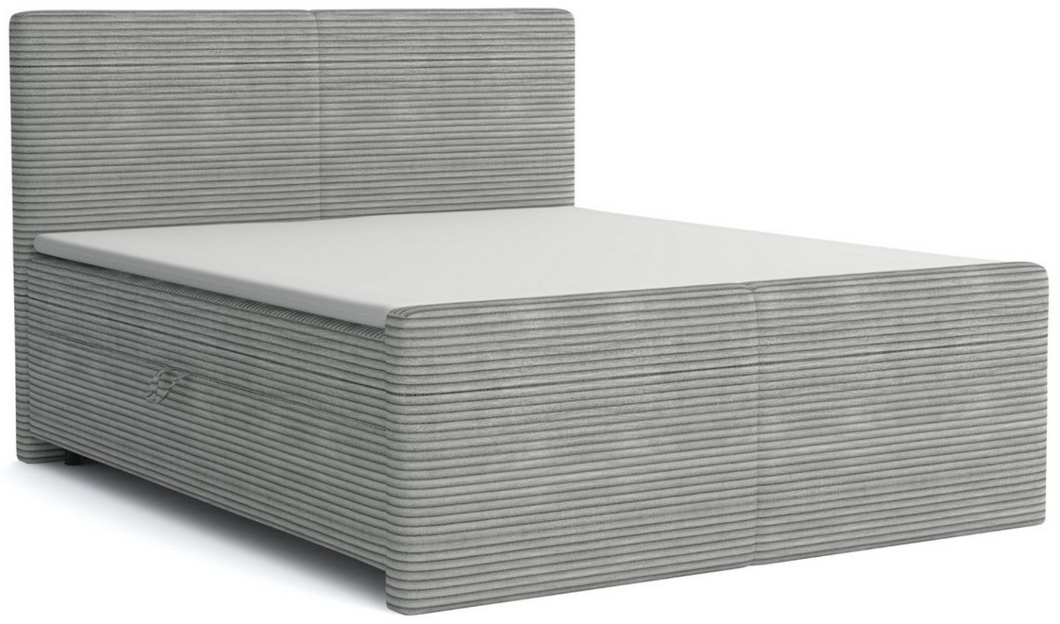 Deine Möbel 24 Boxspringbett MIDI Boxspring Komplettbett Polsterbett (Beige Hellgrau Grau Dunkelgrau Anthrazit Graphit Schwarz, 4-St, Matratzen H3 / H4 optional), 120x200 140x200 160x200 180x200 200x200 Cord Cord-Stoff Bild 1