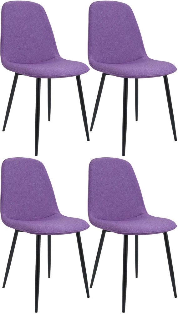 CLP 4er Set Esszimmerstuhl Maryam gepolstert mit Rückenlehne,lila Stoff Bild 1