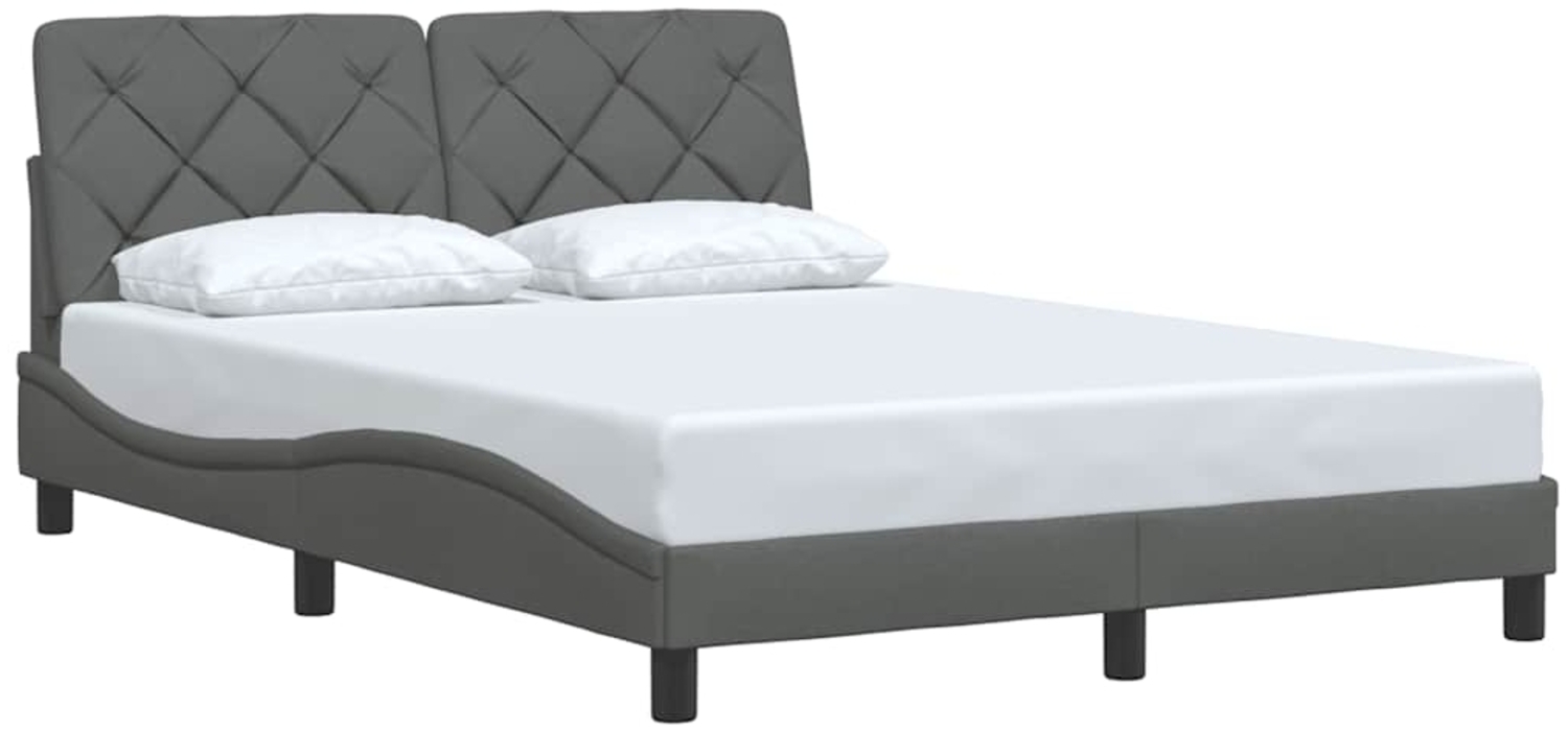 vidaXL Bettgestell ohne Matratze Dunkelgrau 120x200 cm Stoff 3310588 Bild 1