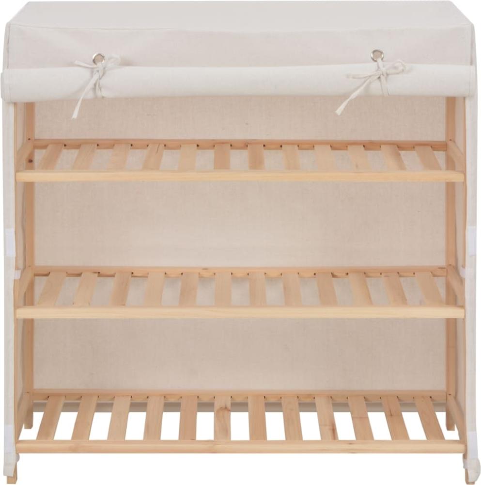 vidaXL Schuhschrank mit Abdeckung Weiß 79 x 40 x 80 cm Stoff 248194 Bild 1