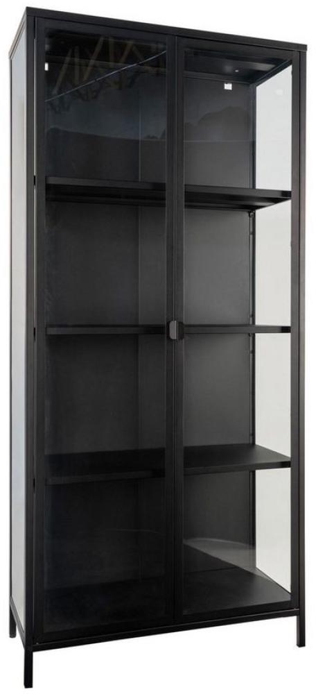 ebuy24 Vitrine Brisbane Vitrinenschrank Höhe 175 cm, schwarz. Bild 1