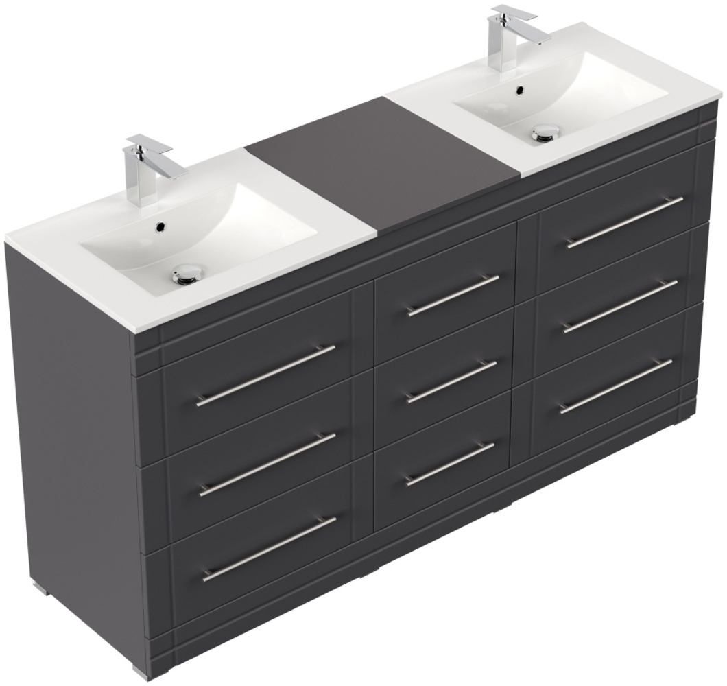 Stand Badmöbel Cosmo Modern SoftClose anthrazit : Anthrazit Bild 1