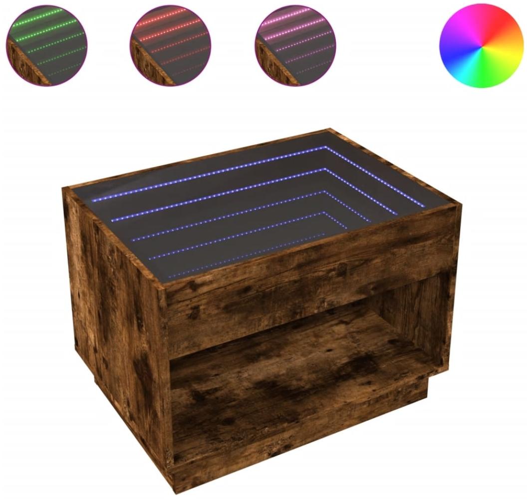vidaXL Couchtisch mit Infinity-LED Räuchereiche 70x50x50 cm 847662 Bild 1
