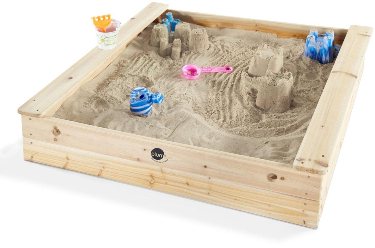 Plum Holz Sandkasten mit Sitzbänken Bild 1
