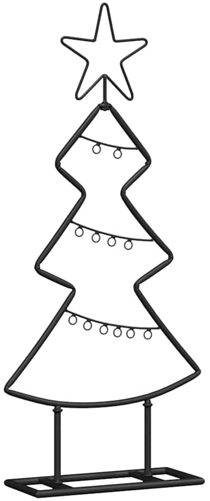 vidaXL Metall Weihnachtsbaum mit Ständer Schwarz 60 cm Stahl 42019186 Bild 1