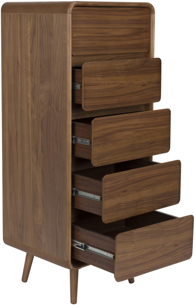 Schrank Kommode RISE Walnuss von ZUIVER mit 5 Schubkästen Bild 1