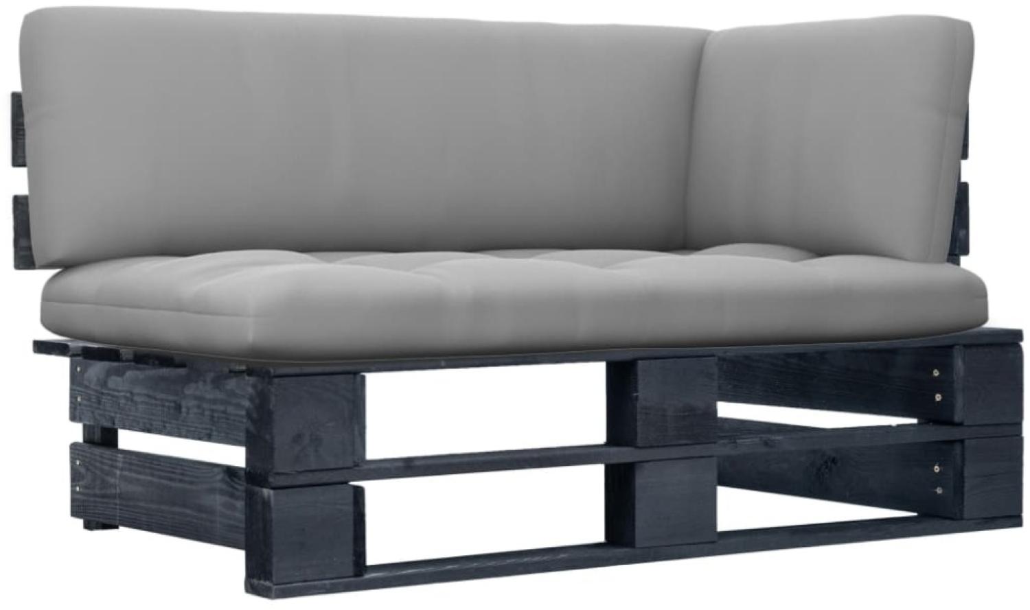 vidaXL Garten-Ecksofa aus Paletten Schwarz Imprägniertes Kiefernholz 3066579 Bild 1