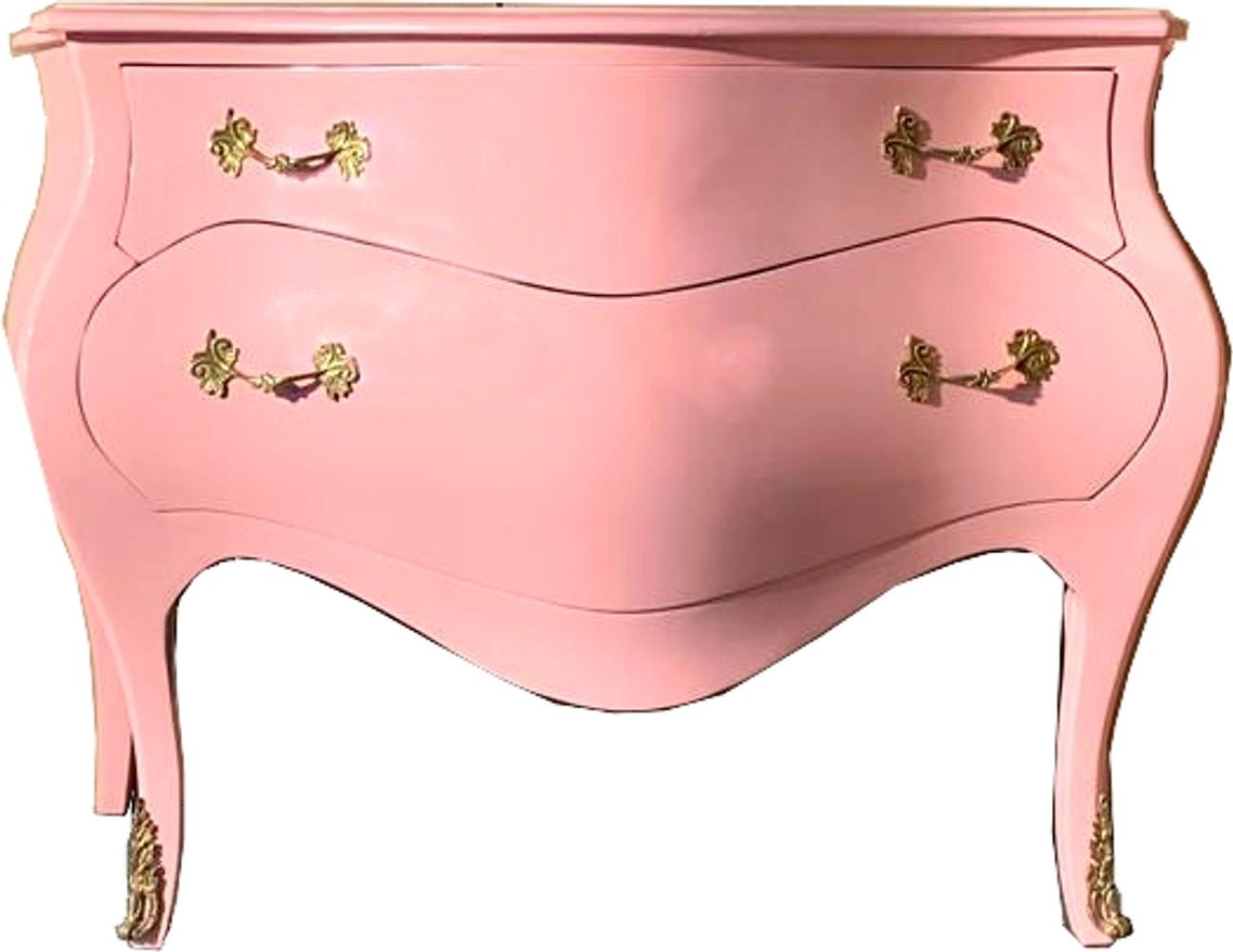 Casa Padrino Barock Kommode 120 cm Rosa / Gold - Sideboards Barockmöbel Bild 1