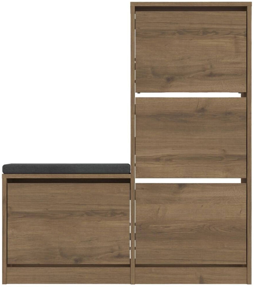 Dmora Schuhschrank Velma, Schuhregal, Mehrzweck-Eingangsgarderobe, Möbel für Schuhe, 105x26 h119 cm, Eiche Bild 1