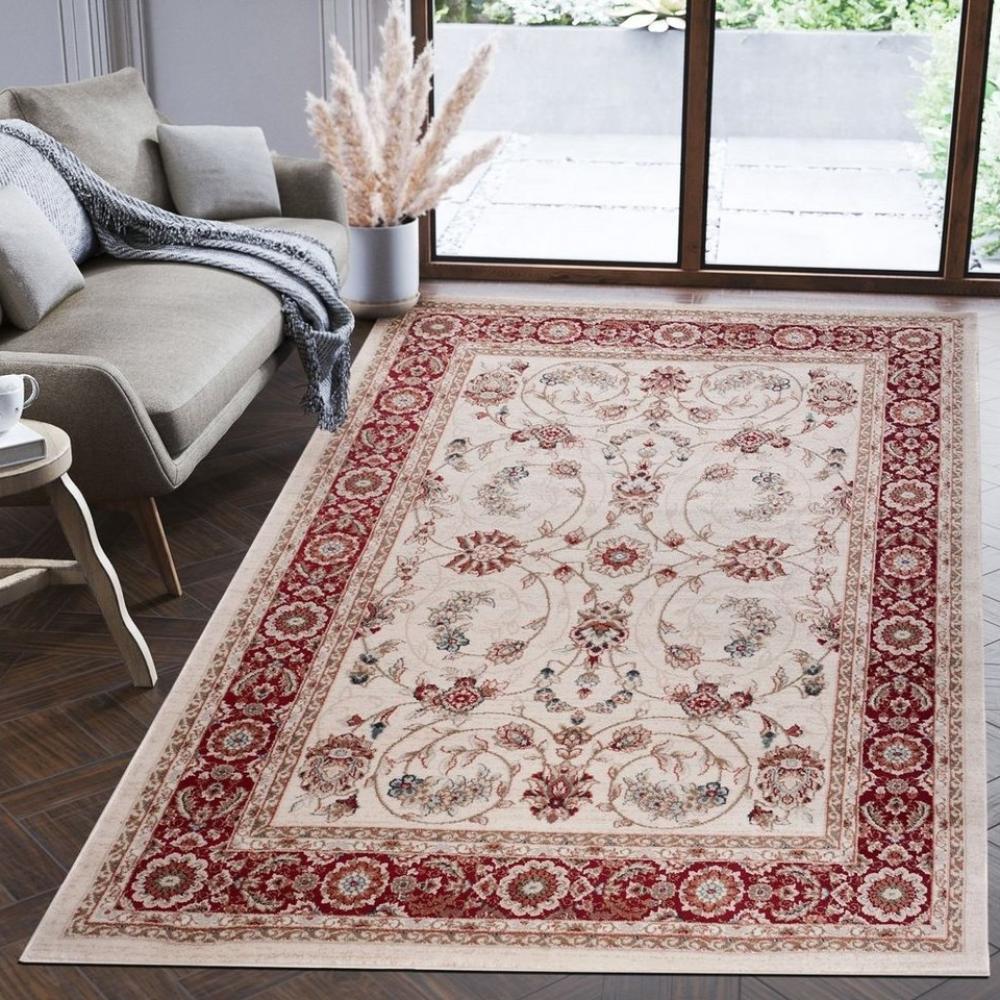 Mazovia Orientteppich Oriente Teppich - Traditioneller Teppich Orient Creme Rot, 60 x 100 cm, Geeignet für Fußbodenheizung, Pflegeleicht, Wohnzimmerteppich Bild 1