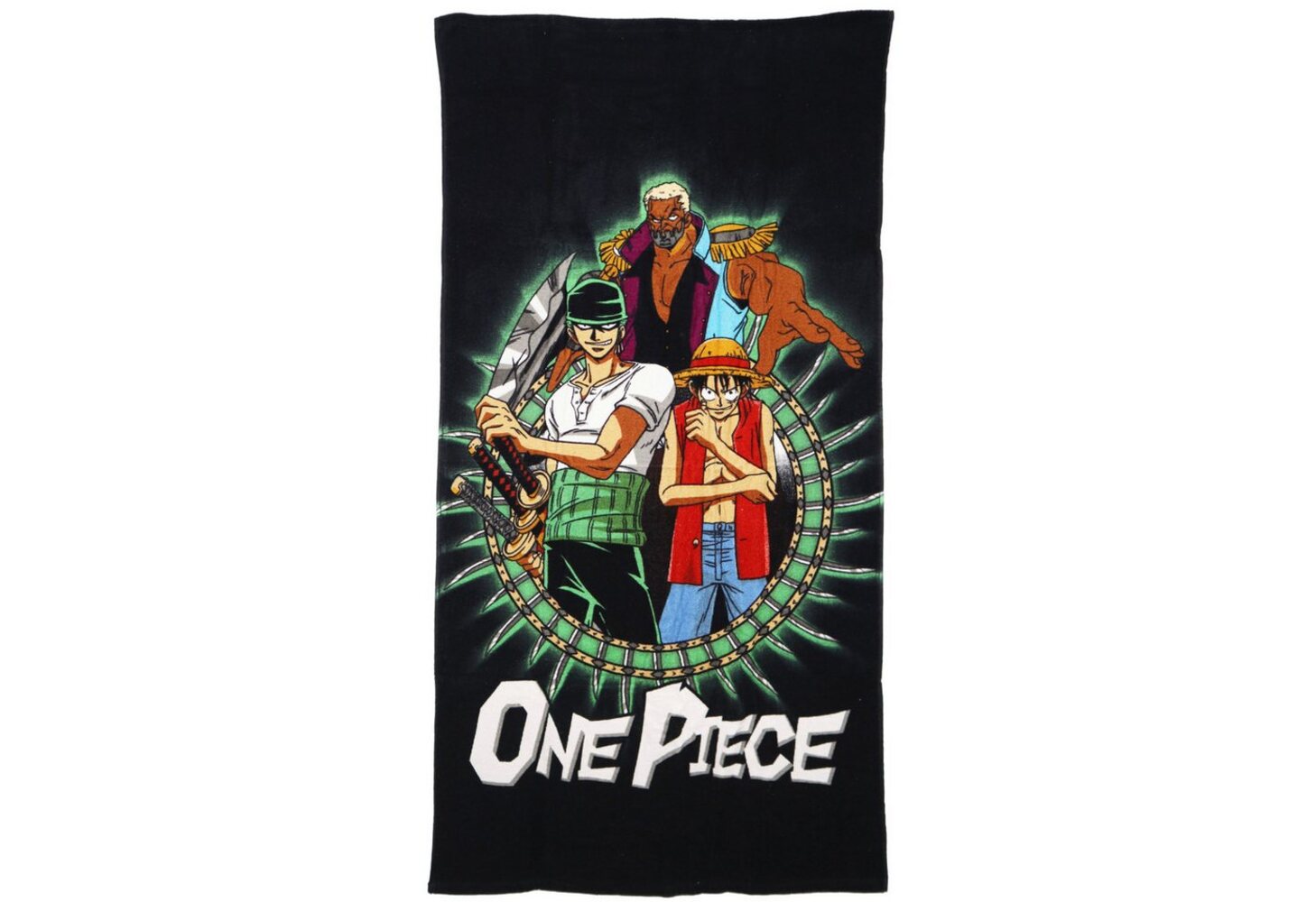 One Piece Anime Strandtuch One Piece Monkey D Ruffy and Crew Badetuch XL 70x140 Baumwolle Bild 1